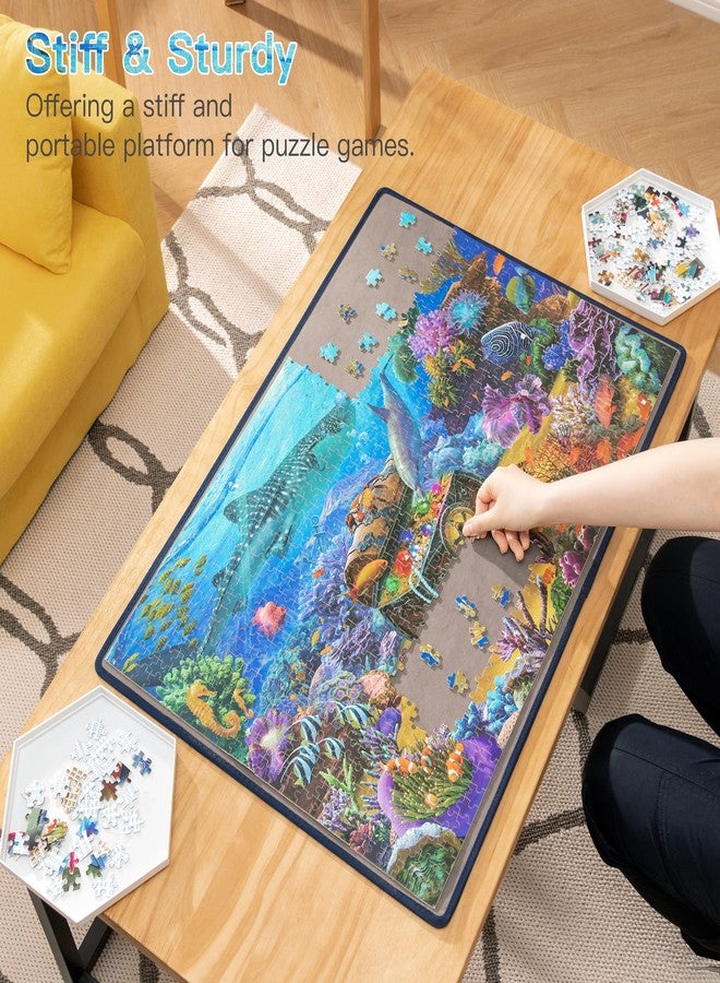 Becko US Jigsaw Puzzle Board Portable Puzzle Mat for Puzzles Storage Saver, Non-Slip Surface, Up to 1000 Pieces (Gray) - Image 2
